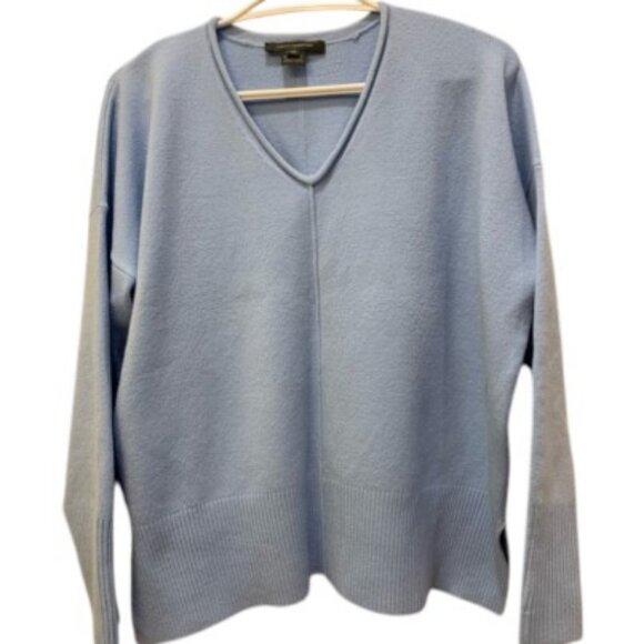 French Connection light blue V-neck oversized fit sweater size XS - Picture 3 of 7